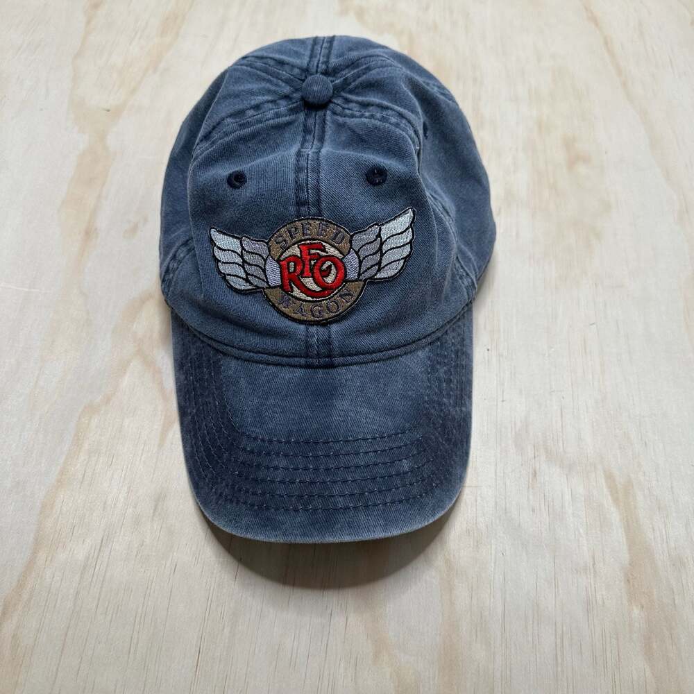 REO Speedwagon Band Embroidered Logo Distressed Baseball Cap Hat Grey Size M-XL